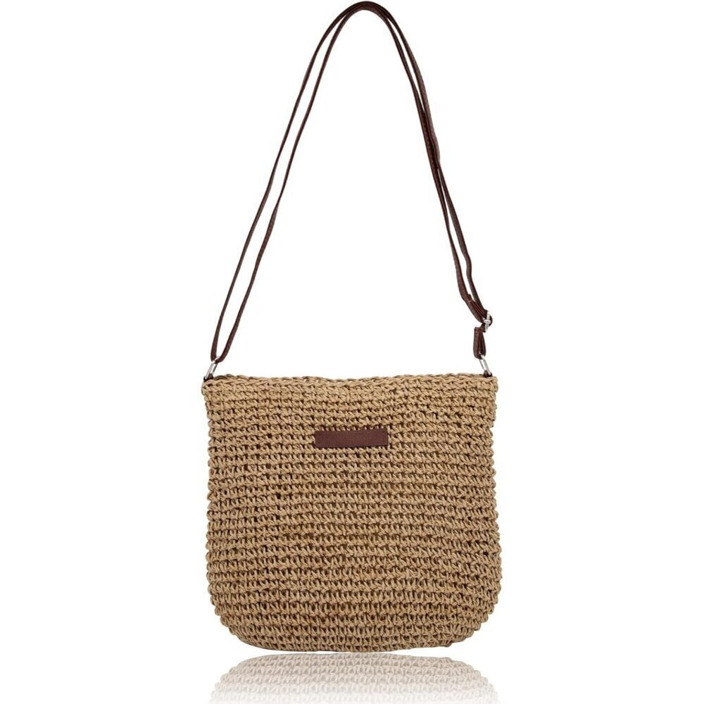 Straw Bag for Women Small Summer Beach Crossbody Boho Handmade Purse